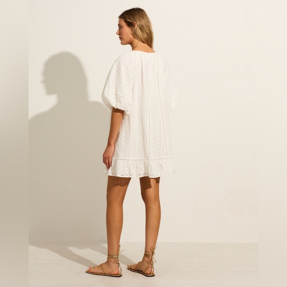 AUGUSTE ALANNAH Embroidered Mini Dress White - Small - Picture 4 of 13